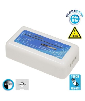 GLOBOSTAR® DIMMERGROUP 73314 Δέκτης Dimmer με 1 x 12A 288W Κανάλι DC 12-24V 12A 288W Max IP20 - RF2.4Ghz Group Zone - Μ8.5 x Π4.5 x Υ2.5cm - 2 Χρόνια Εγγύηση